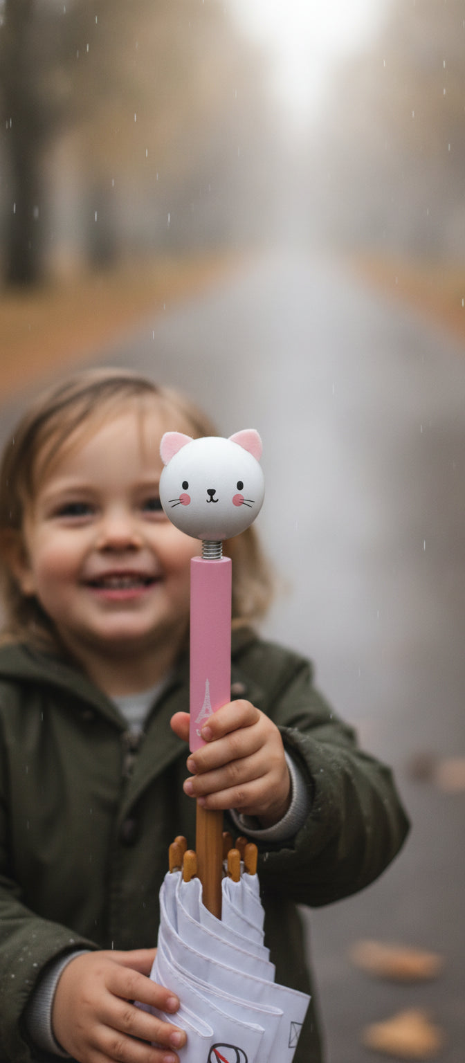 Le parapluie enfant fabriqué en France : l'accessoire qui rend la pluie magique