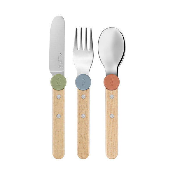 Couverts enfant Opinel Le Petit Gourmet panachés : couteau, fourchette et cuillère