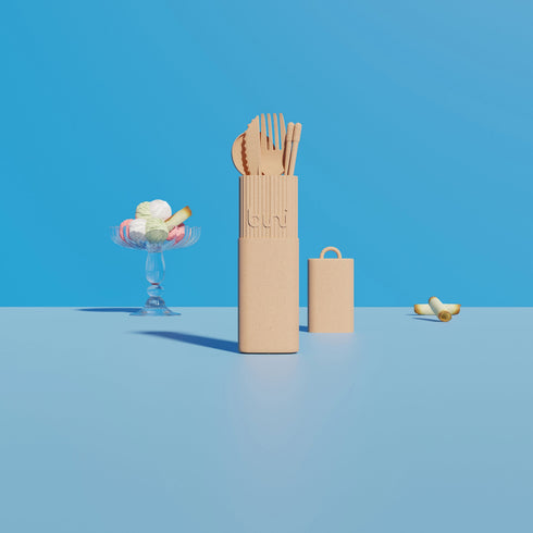 Le Binikit Nude - couverts réutilisables nomades BINI, fabriqué en France, matière bio-sourcée