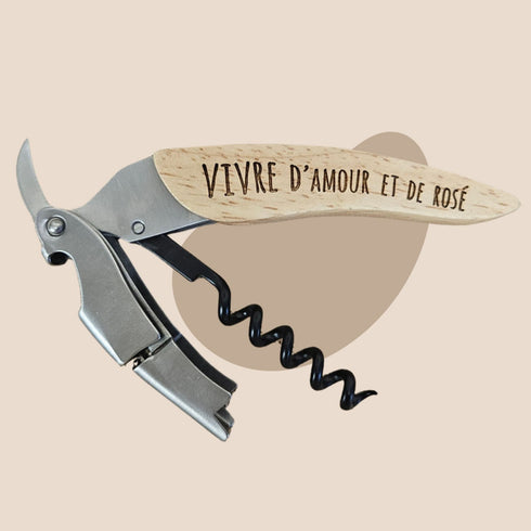Tire-bouchon limonadier gravé Amour, gloire et rosé - Chti Bouchons - Picardie
