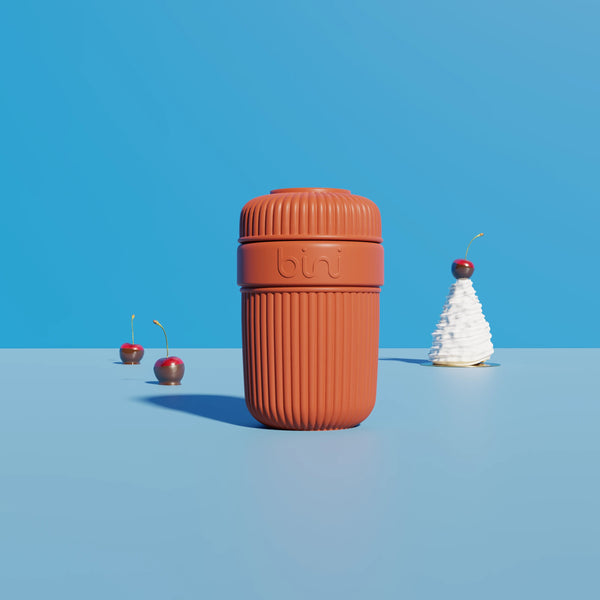 Le Binimug Terracotta - mug réutilisable nomade BINI 350ml, polymère biosourcé, fabriqué en France
