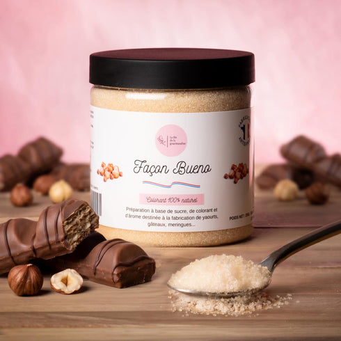 Sucre aromatisé Façon Bueno La Fée de la Gourmandise - pot 250g fabriqué artisanalement à Reims, France