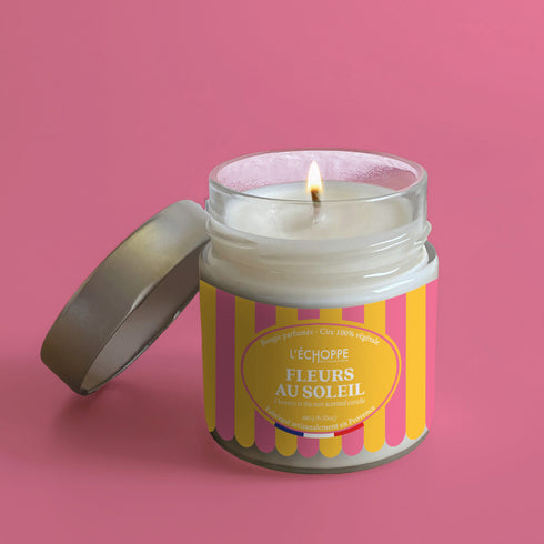 Bougie parfumée Fleurs au Soleil - Cire 100% végétale 180g - L'Échoppe Buissonnière - fabriquée en France