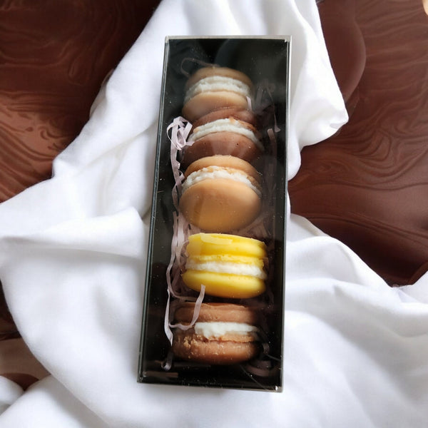 Coffret de 5 macarons parfumés thème Gourmand Les Senteurs de Maly - décoration et désodorisant d'ambiance