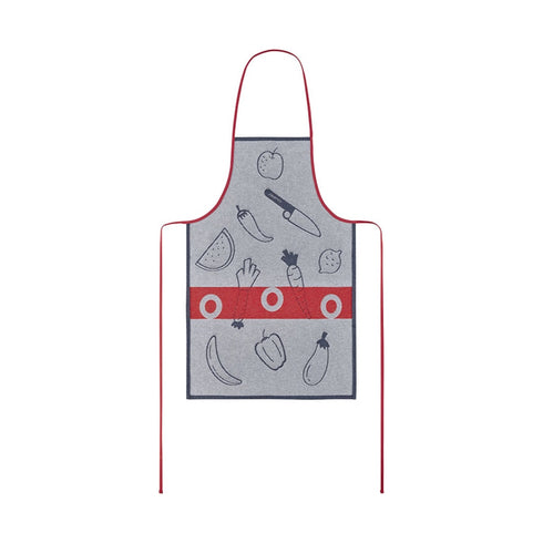 Tablier de cuisine enfant Opinel, face grise à bande rouge
