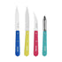 Les 4 couteaux du coffret Opinel Pop 80 : bleu, citron, framboise et turquoise