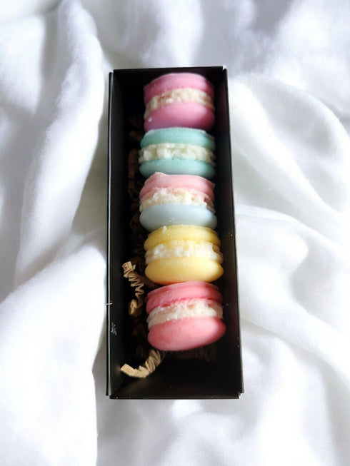 Coffret macarons Sucré - Les Senteurs de Maly - détail des senteurs incluses (jusqu'à 5 macarons)