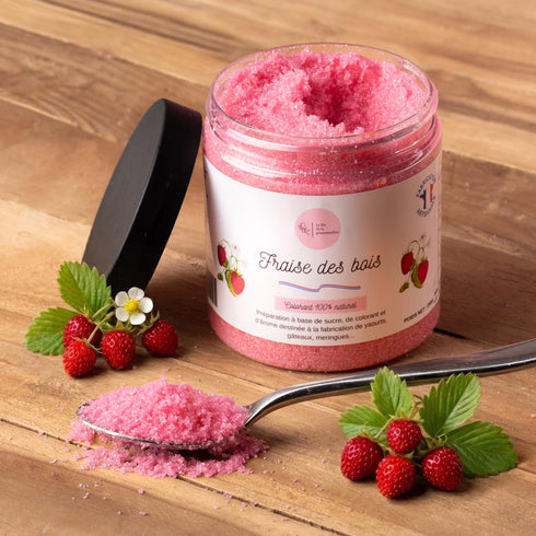 Sucre Fraises des Bois - La Fée de la Gourmandise - colorants naturels, sucre français non raffiné