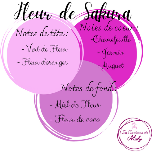 Poudre aspirateur Fleur de Sakura 100g - Les Senteurs de Maly - pyramide olfactive et notes parfumées
