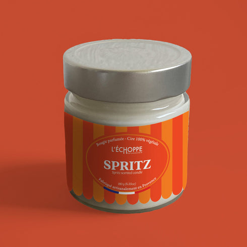 Bougie parfumée Spritz - mèche en coton et cire végétale, contenant en verre - L'Échoppe Buissonnière