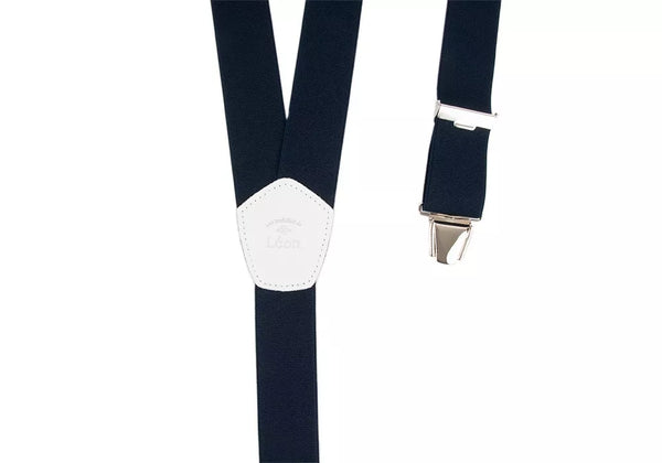 Bretelles Larges Bleu Marine "Bonne Mine"