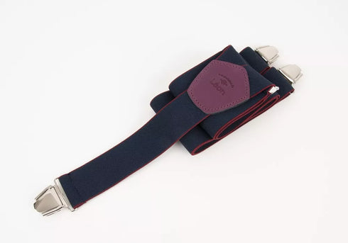 Bretelles Larges Bleu Marine & Pourpre "Garonne"