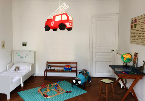 Lampe suspension enfant CAMION DE POMPIERS - J'achète français
