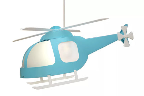 Lampe suspension enfant HELICOPTERE TURQUOISE - J'achète français