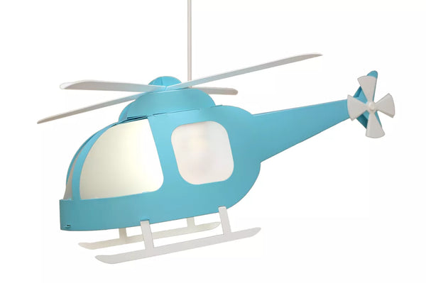 Lampe suspension enfant HELICOPTERE TURQUOISE - J'achète français