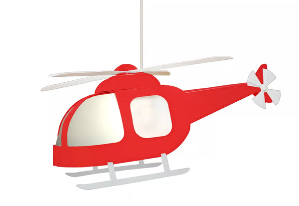 Lampe suspension enfant HELICOPTERE ROUGE - J'achète français