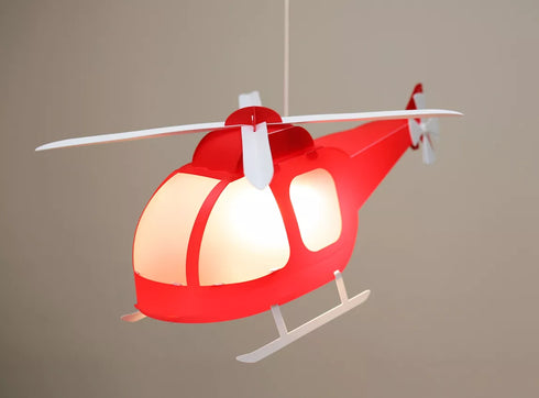 Lampe suspension enfant HELICOPTERE ROUGE - J'achète français