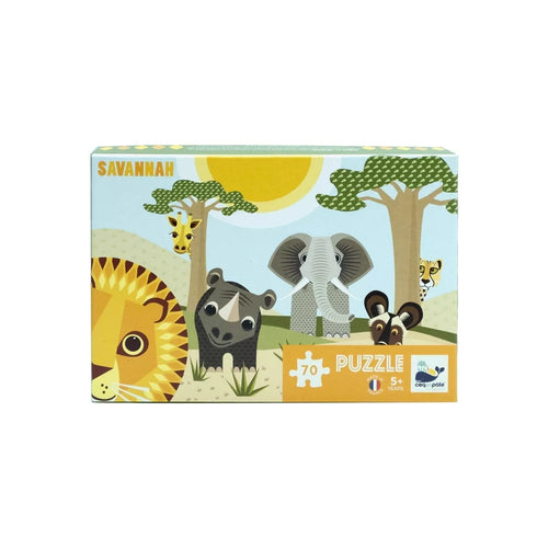 Puzzle SAVANNAH 70 pièces pour enfants - Éco-conçus - Fabriqués en France. - J'achète français
