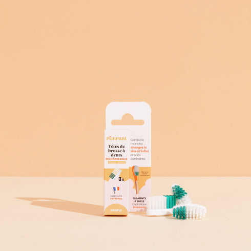 Lot de 3 Têtes de Brosse à Dents Rechargeables – Pimpant (Souples)