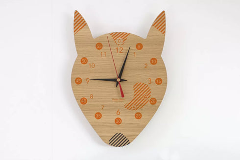 Horloge pédagogique - Renard - En bois de chên - J'achète français