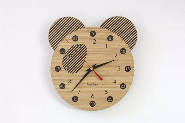 Horloge pédagogique - Panda - en bois de Chêne - J'achète français