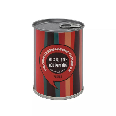 Puzzle surprise “Veux-tu être mon parrain ?” – Demande originale en boîte de conserve - J'achète français