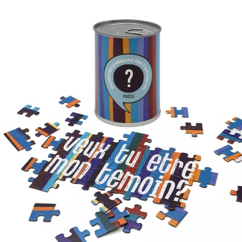 Puzzle surprise “Veux-tu être mon témoin ?” – Demande originale en boîte de conserve - J'achète français