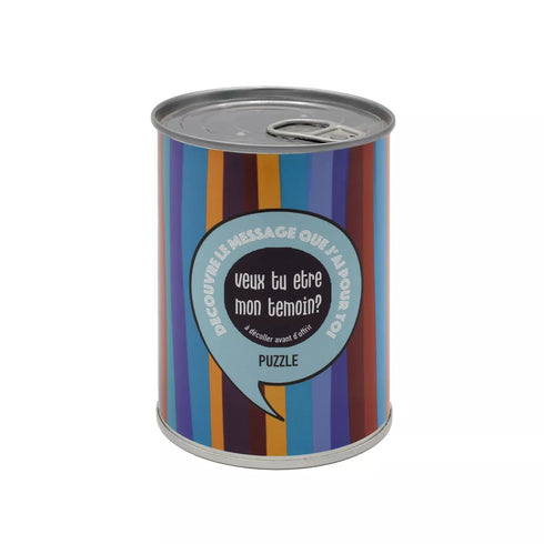 Puzzle surprise “Veux-tu être mon témoin ?” – Demande originale en boîte de conserve - J'achète français