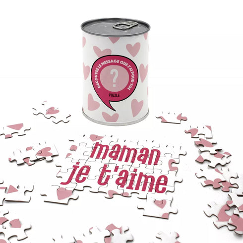 Puzzle surprise “Maman, je t’aime” – Message plein d’amour en boîte de conserve - J'achète français