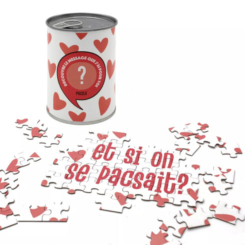 Puzzle surprise “Et si on se pacsait ?” – Demande originale en boîte de conserve - J'achète français