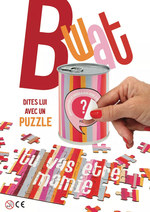 Puzzle surprise “Nounou, je t’adore” – Message tendre en boîte de conserve - J'achète français