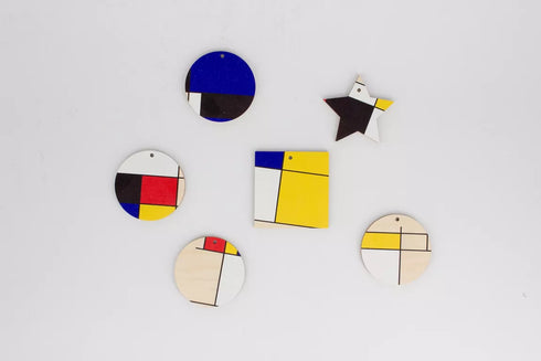 Noël en Formes- Boules de Noël plates en bois de bouleau - J'achète français