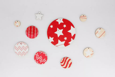 Boules de Noël plates en bois de bouleau - J'achète français