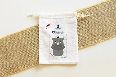 Puzzle Rhinocéros en bois de bouleau - J'achète français