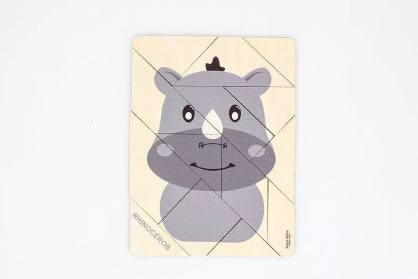 Puzzle Rhinocéros en bois de bouleau - J'achète français