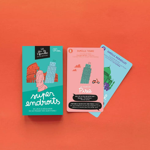 SUPER ENDROITS - Jeu de 7 familles qui se méritent - 35 lieux à découvrir en se posant des questions ! - J'achète français