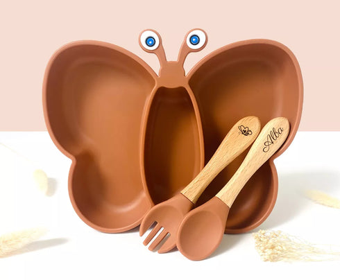 Assiette Papillon - Silicone - J'achète français
