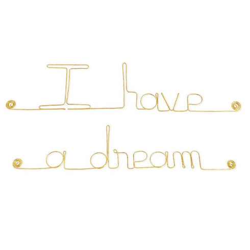 I have a dream en fil de laiton doré - Bijoux de Mur