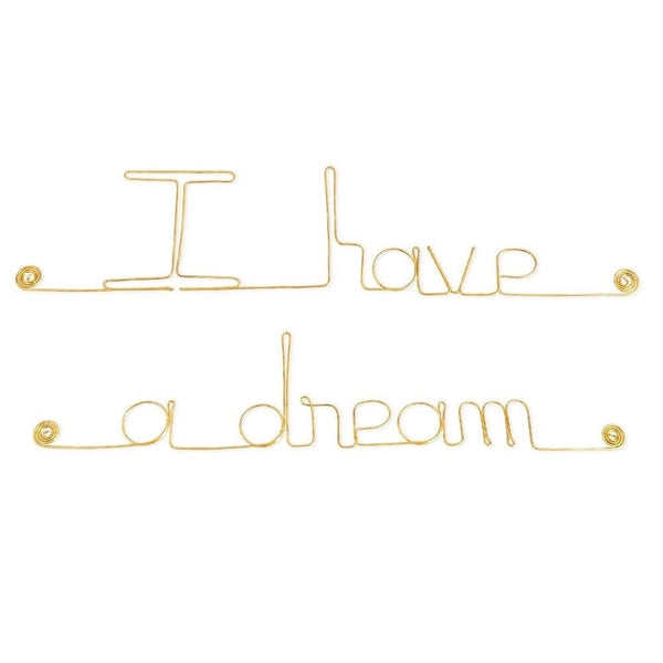 I have a dream en fil de laiton doré - Bijoux de Mur