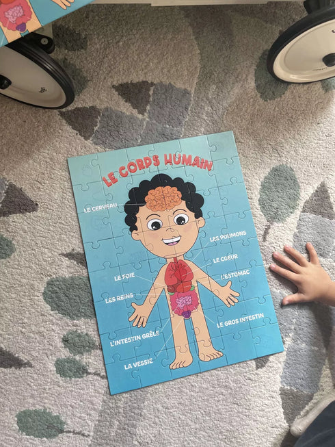 🧠 Puzzle Corps Humain 48 pièces – Dès 4 ans – Fabriqué en France - J'achète français