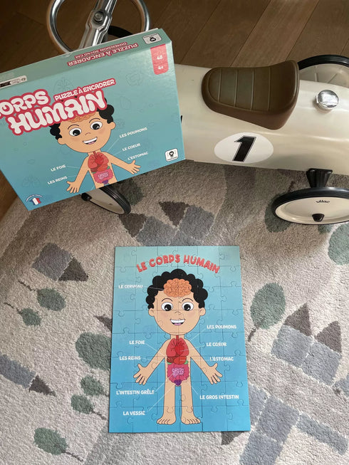 🧠 Puzzle Corps Humain 48 pièces – Dès 4 ans – Fabriqué en France - J'achète français