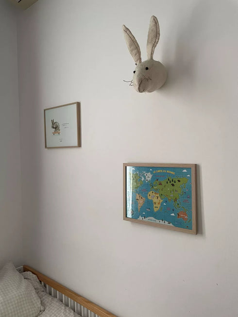 🌍 Puzzle Carte du Monde 48 pièces – Dès 4 ans – Fabriqué en France - J'achète français