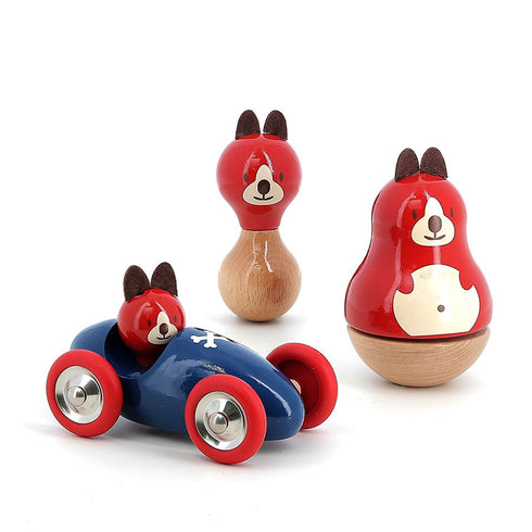 Hochet en bois Boizoos, Lucien le chien - Vilac, fabriqué en France