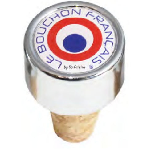 Bouchon à vin Le Bouchon Français rond décalé bleu