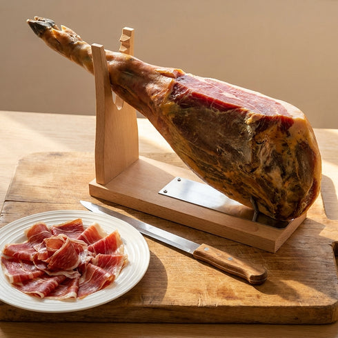 Support à jambon en situation