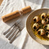 Fourreau hêtre 6 fourchettes à escargots en situation