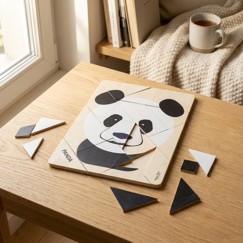 Puzzle Panda en bois de bouleau en situation