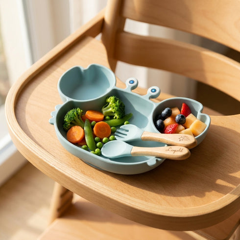 Assiette Crabe Rose – Silicone en situation