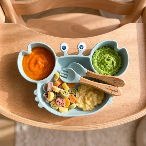 Assiette Crabe Marron – Silicone en situation