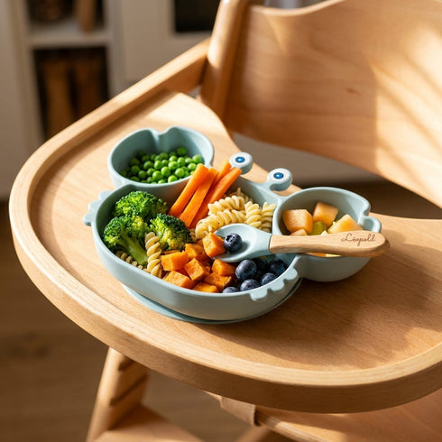 Assiette Crabe Vert – Silicone en situation